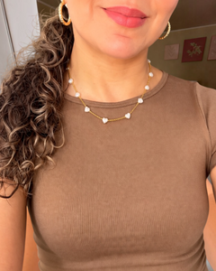 Collar Perla Corazones